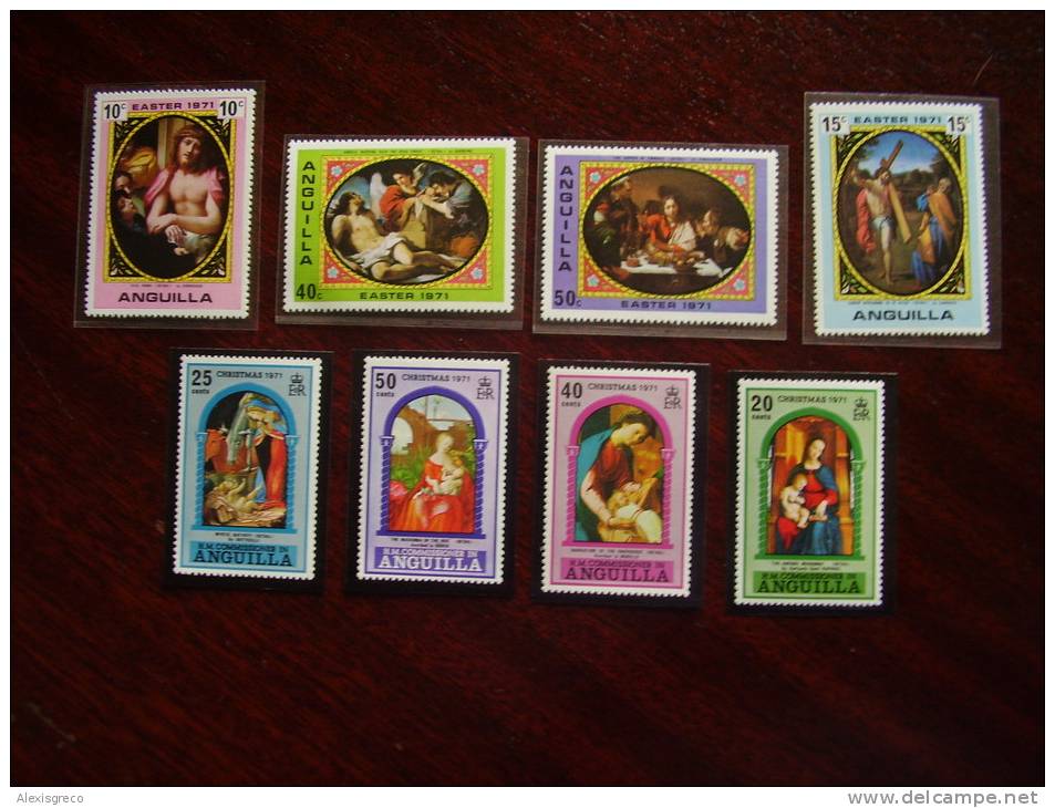 ANGUILLA 1971CHRISTMAS & EASTER  With COMPLETE Sets TWO - EIGHT Stamps MNH. - Anguilla (1968-...)