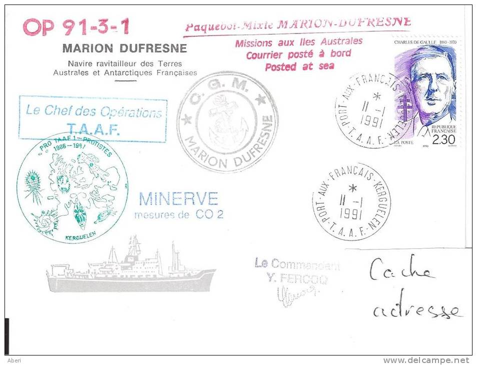 8491  MARION DUFRESNE - OP 93-3-3 - KERGUELEN - Covers & Documents