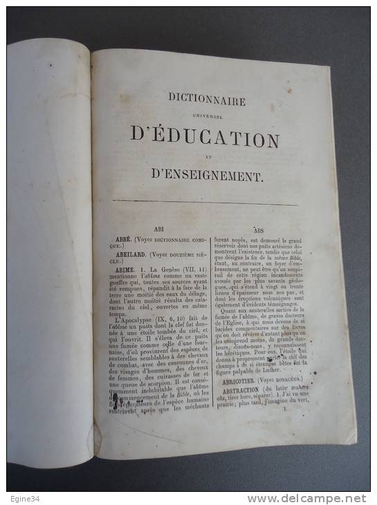 CAMPAGNE E.M. - DICTIONNAIRE Universel d'Education et d'Enseignement - plus - DICTIONNAIRE Comique - 1873 -