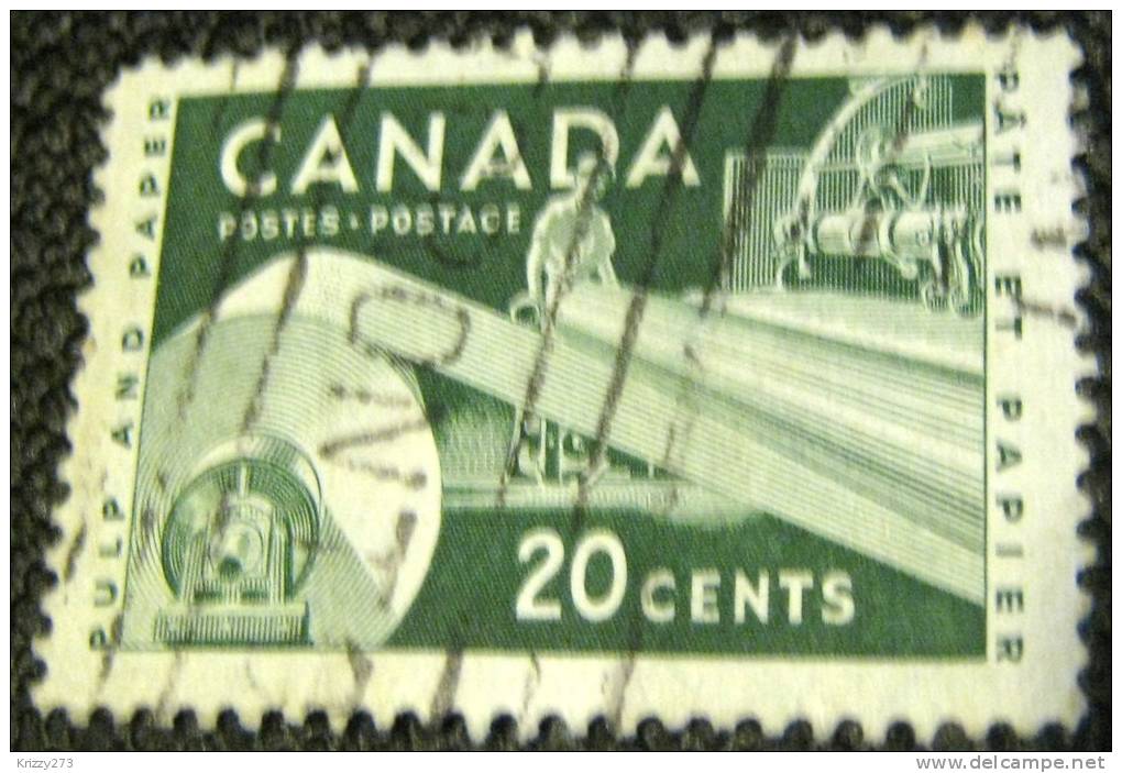 Canada 1953 Pulp And Paper 20c - Used - Gebruikt