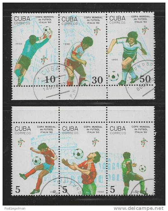 CUBA 1990 Cancelled To Order  Stamps World Cup Soccer Italia 6 Values - Used Stamps