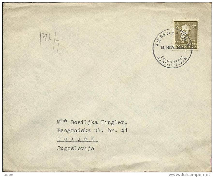 DANMARK - YUGOSLAVIA, 15.11.1946. (postmark On Osijek, Yugoslavia 28.11.1946.), Cover - Cartoline Maximum