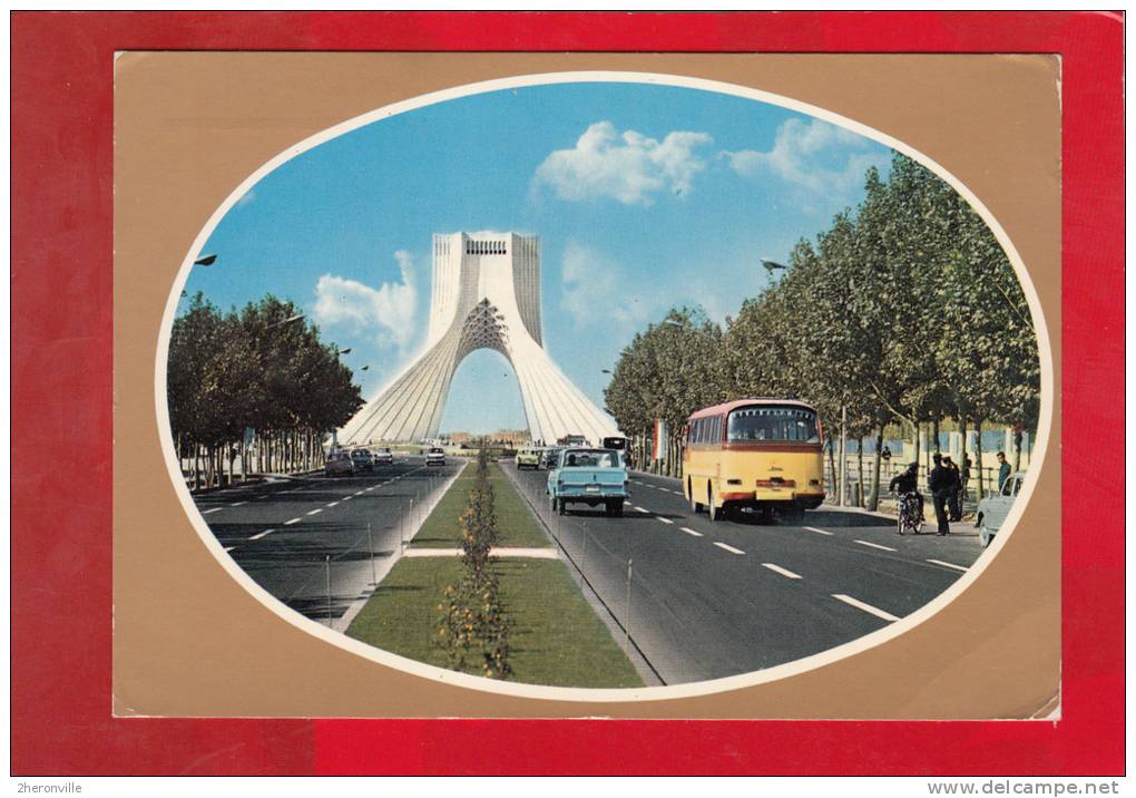 CPSM - TEHERAN - Maydane - Shahyad - Aryameh - 1974 - Autobus - Iran