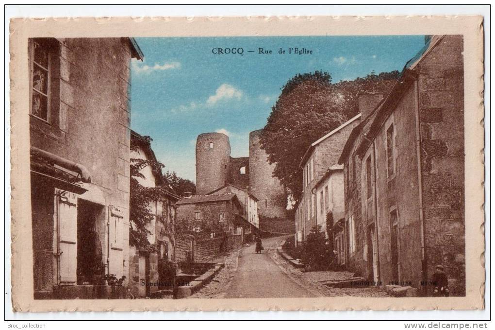 Crocq, Rue De L´église, éd Souchard, Essai De Dentelure... - Crocq