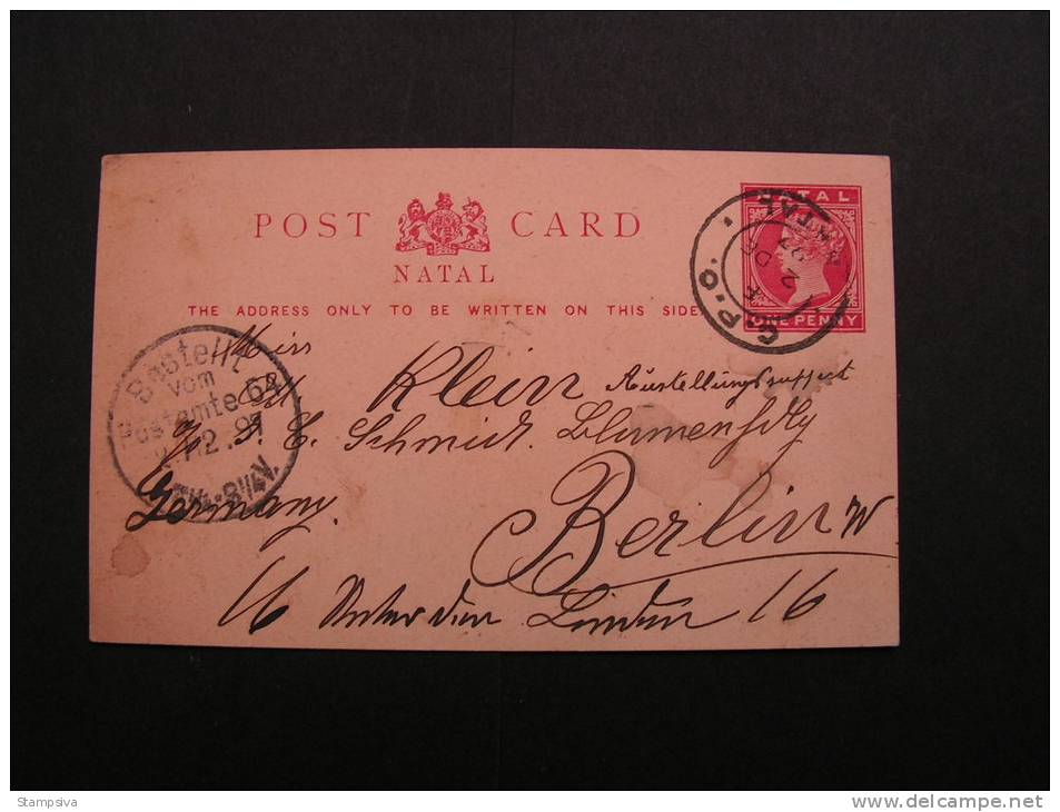 == Natal,  GPO  1897  -  Berlin Bestellt Postamte 64 - Natal (1857-1909)