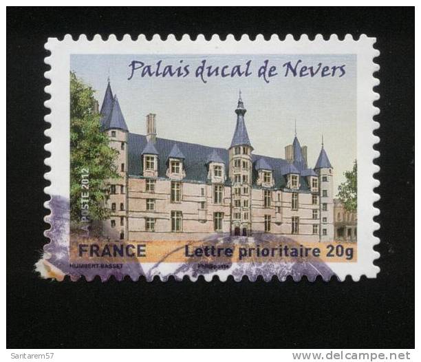 Timbre Oblitéré Used Stamp Carnet Châteaux Et Demeures Historiques Palais Ducal De Nevers FRANCE 2012 Ronde - Used Stamps