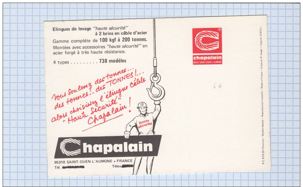 CPM Publicitaire - SAINT OUEN L´ AUMONE - Entreprise Chapalain - Acier Allié Chaine - Saint-Ouen-l'Aumône