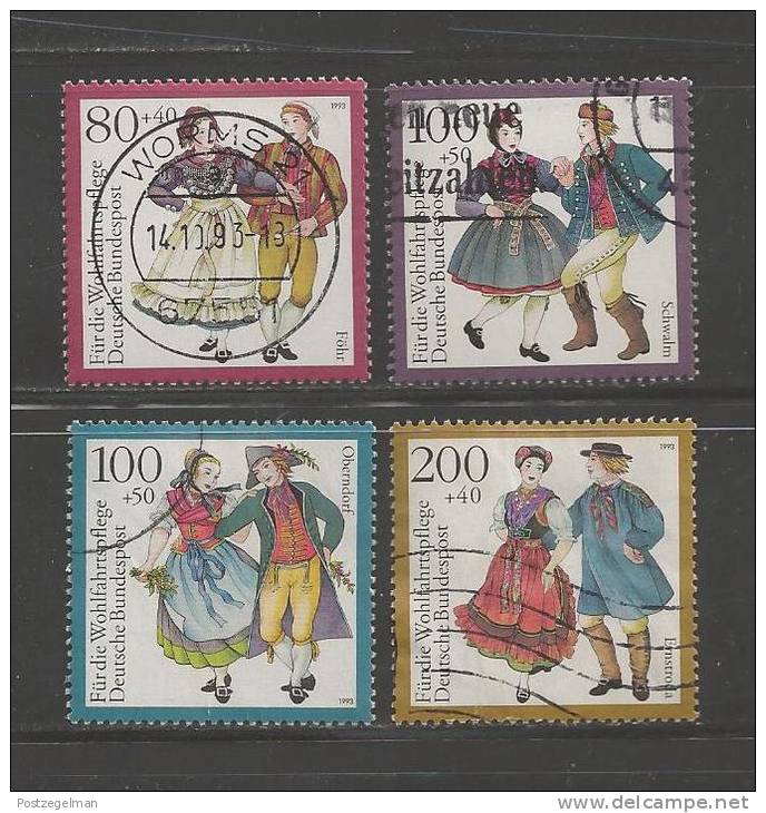 GERMANY 1993 Used Stamp(s) Local Costumes Nrs. Between 1696=1700 4 Values Only - Gebraucht