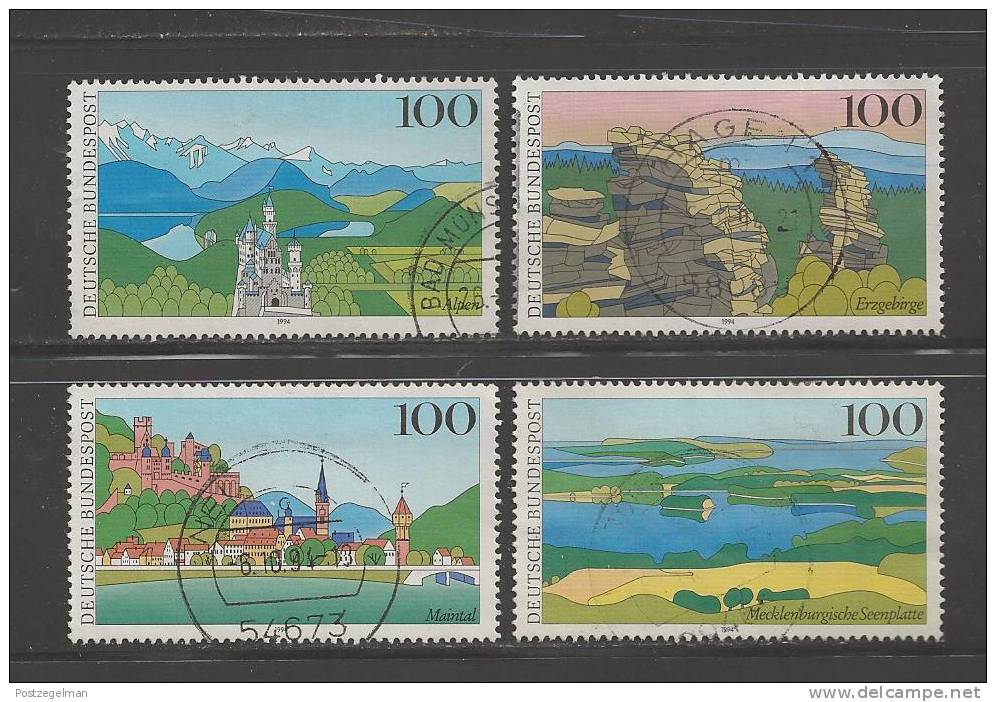 GERMANY 1994 Used Stamp(s) Tourism Serie Complete 1742-1745 - Used Stamps