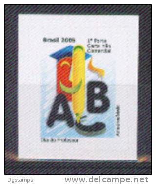 Brasil 2005 YT 2930 ** Dia Del Maestro. Autoadhesivo. Maestro Escribiendo ABC. Figura Estilizada. - Unused Stamps