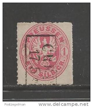 GERMANY -PREUSSEN 1861 Used  Stamp Adler 1 Silbergroschen Red Nr. 16 - Other & Unclassified