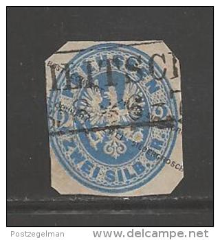 GERMANY -PREUSSEN 1861 Used  Stamp 2 Silbergroschen Blue Nr. 17 - Other & Unclassified