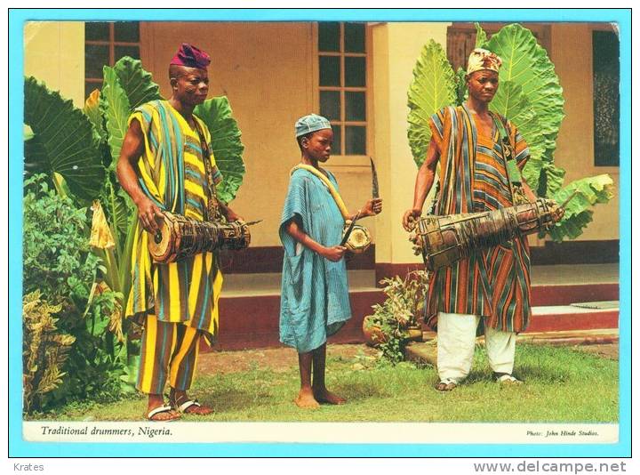 Postcard - Traditional Drummers, Nigeria   (V 12983) - Nigeria
