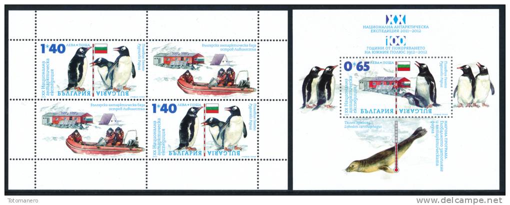 BULGARIA/Bulgarien 2012, Antarctic Expedition Minisheet & Block** - Antarctic Expeditions