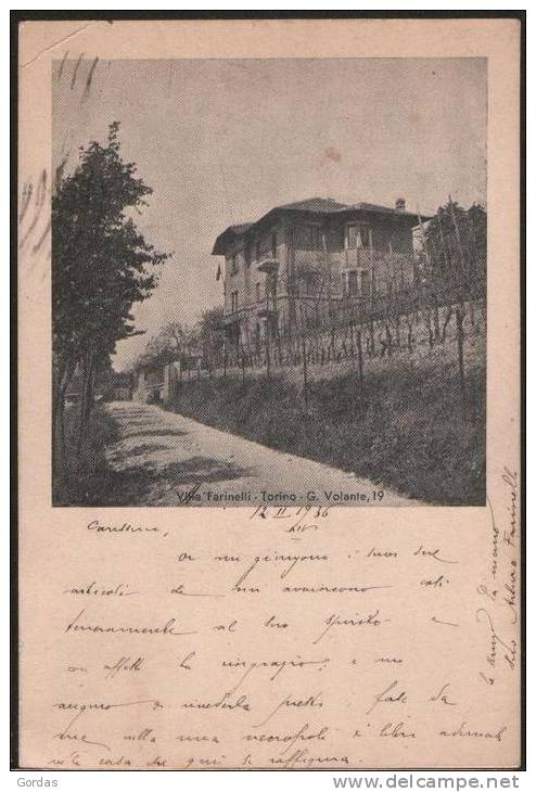 Italy - Torino - Villa Farinelli - Arturo Farinelli Autograph - Andere Monumenten & Gebouwen