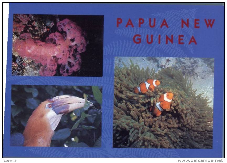 (350) Papua New Guinea - Papaousie Nouvelle Guinée - Bird & Fish - Papouasie-Nouvelle-Guinée