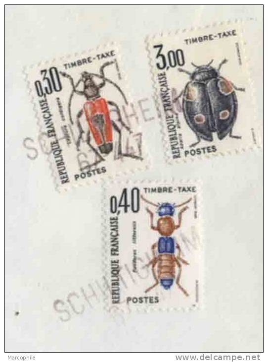 SCHILTIGHEIM - INSECTES  / 1985 LETTRE TAXEE  A  3.70 FRANCS  (ref 2216) - 1960-.... Brieven & Documenten