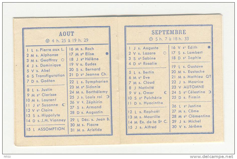 CALENDRIER 1955  LIBRAIRIE MARY FOUGERES 35 Cliché Mutinet - Small : 1941-60