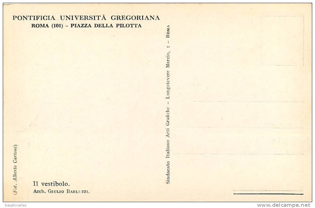 10 CPA : Pontificia Università Gregoriana, Piazza Della Pilotta, Roma. 20 Scans. Edition Art Grafiche - Vatican