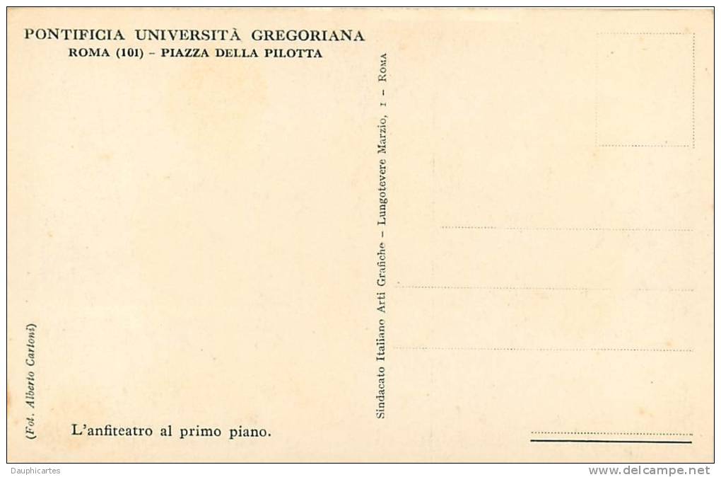 10 CPA : Pontificia Università Gregoriana, Piazza della Pilotta, Roma. 20 Scans. Edition Art Grafiche