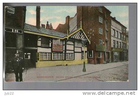 Jolie CP Ancienne Animée Angleterre Manchester Seven Stars Hotel Withy Grove - Ed GEM Series - Policier Bobby Policeman - Manchester