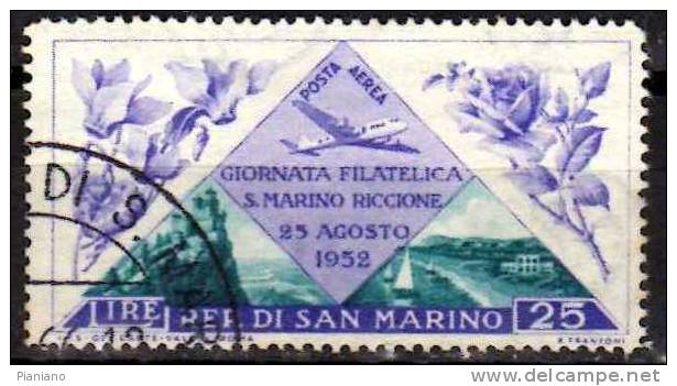 PIA -  SAN  MARINO  - 1952 : 4° Giornata Filatelica San Marino - Riccione -  (SAS  A103-A108) - Usados