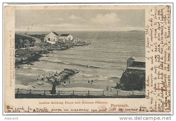 Portrush Ladies Bathing Place Salmon Fishery Saumon Stamped Millbrook Jersey 1904 - Antrim