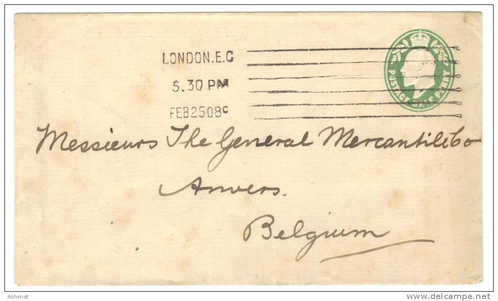 ENG149 - U.K. , Intero Da London Per Anvers (Belgium) . Poco Fresco - Storia Postale