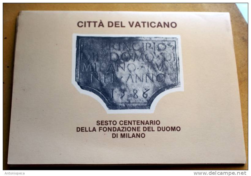 VATICANO 1986 - 4 OFFICIAL POSTCARDS "6TH CENTENARY FOUNDATION MILANO CATHEDRAL - Entiers Postaux