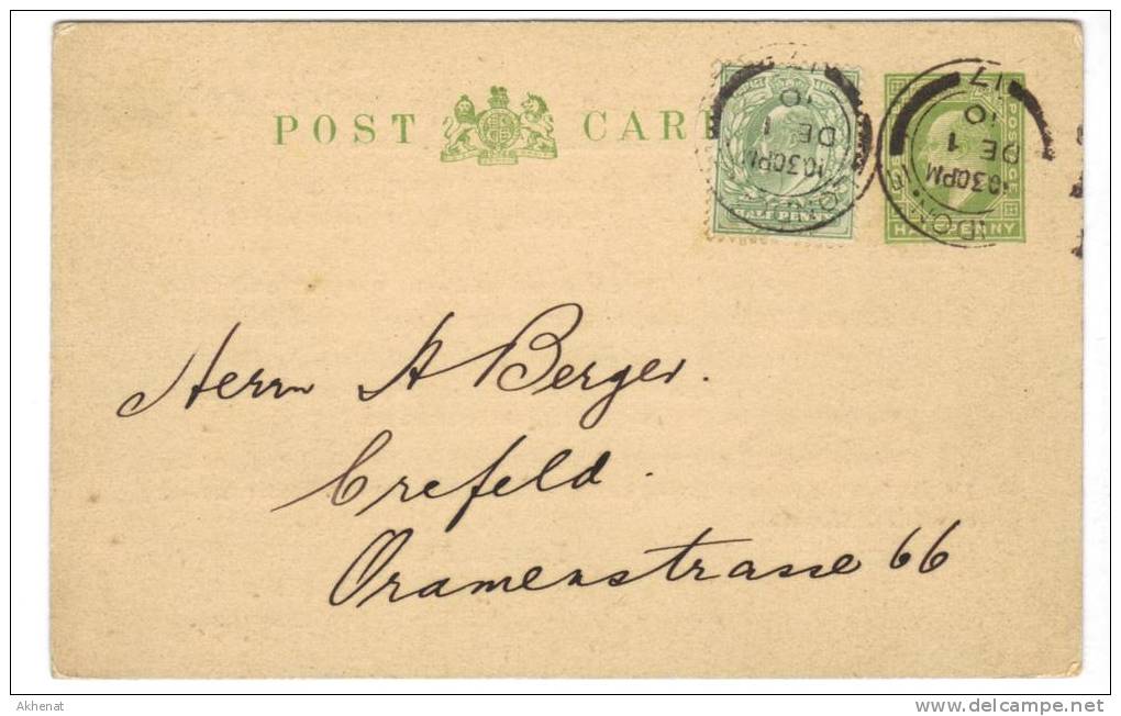 ENG160 - U.K. , Intero Da London 1 De 1910. Poco Fresco - Storia Postale