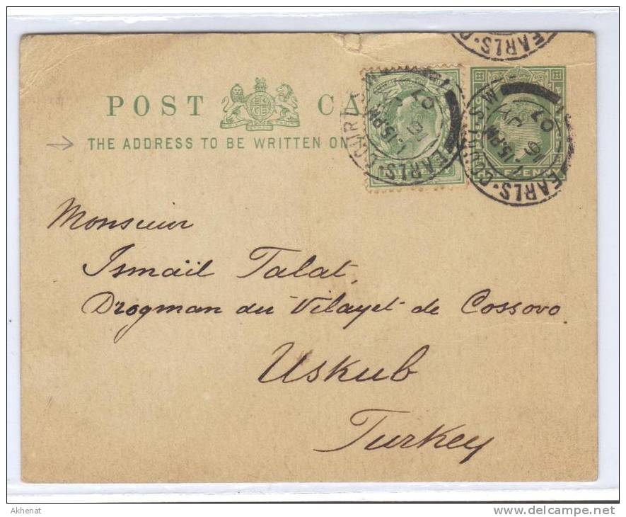 ENG162 - U.K. , Intero Da Earls Court Per Uskub (Turkey) 16 Jy 1907. Poco Fresco - Storia Postale