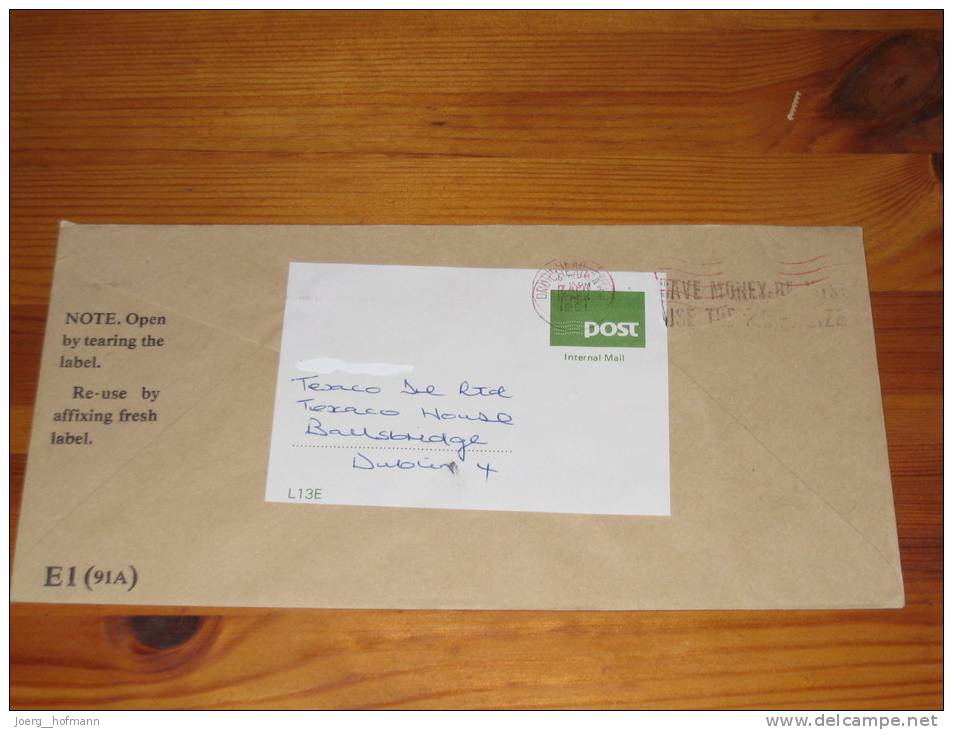 Ireland Irland Irish Postal Stationery INTERNAL MAIL Ganzsache  An Post Used 1991 Slogan - Lettres & Documents