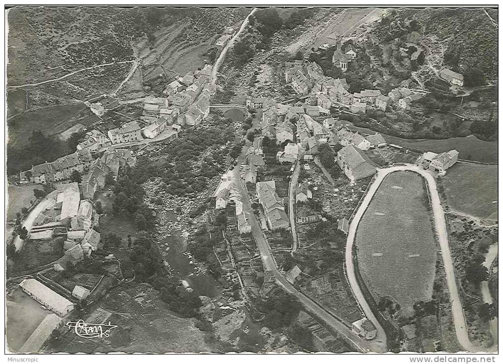 CPSM 48 - Le Pont De Montvert - Vue Générale Aérienne - Le Tarn Et Lacets De La Route Du Mont Lozère - Le Pont De Montvert