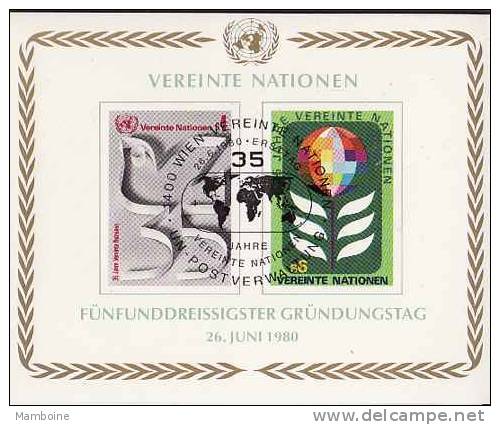 ONU 1980  Vienne  Bloc  N°1  Oblitéré - Gebraucht