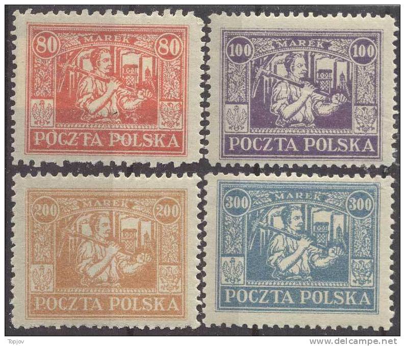 POLAND - SILESIAN MINERS GROUP (**MNH) 4 STAMPS  - 1923 - Neufs