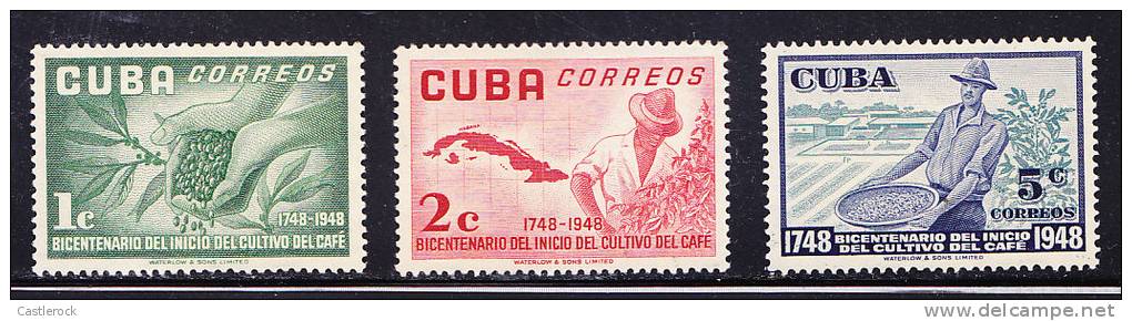 RO)1952,CUBA,SET(3),B ICENT ENARY  OF COFEE CULTIVATION,MNH,EDI 502-504 - Autres & Non Classés