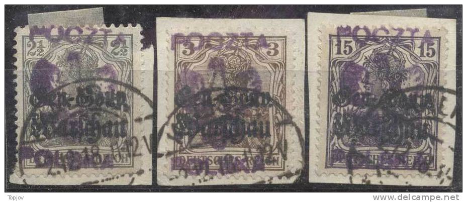 POLAND - LOCAL  OVPT. KALISZ  3 Stamps  - 1918 - GOOD - Used Stamps