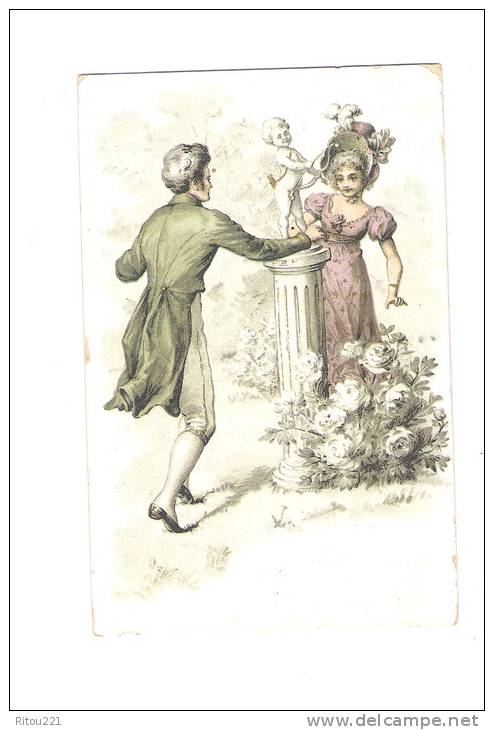 Style VIENNE - Couple Amoureux - ANGE Nu - Tir à L´arc Flèche - 1905 - - Archery