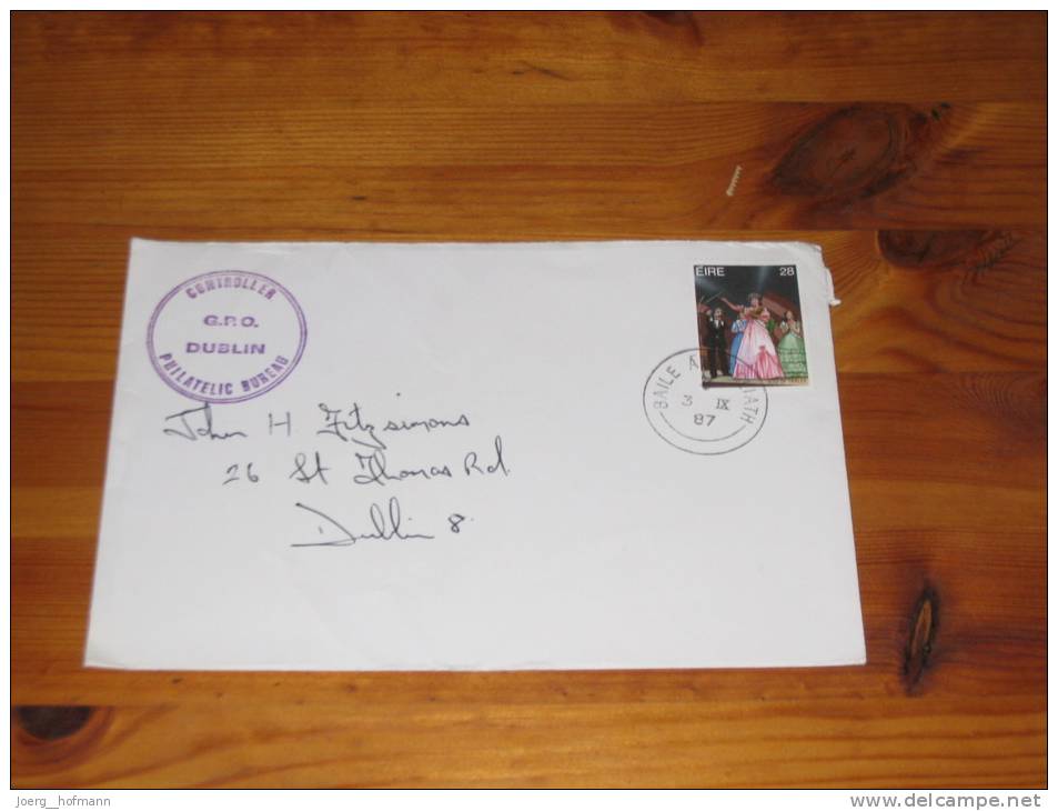 Ireland Irland Cover Irish Used Stamped Lilac 1987 Controller Irish Philatelic Bureau GPO Dublin - Briefe U. Dokumente