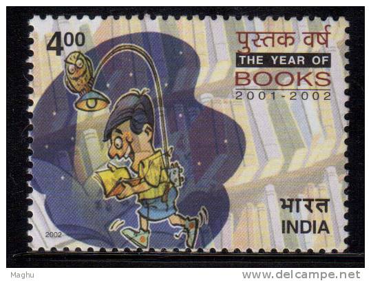 India MNH 2002, The Year Of Books, Library, Cartoon, Art, Book, - Unused Stamps