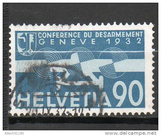 SUISSE P Aérienne 90c Bleu Bleu Clair 1932 N°18 - Oblitérés