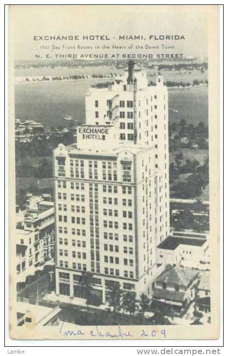 Exchange Hotel - MIAMI - N.E. Third Avenue At Second Street -  FL -  1942 - Miami