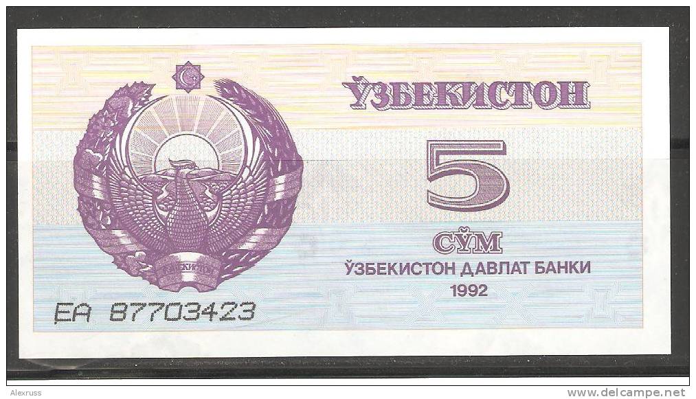 UZBEKISTAN 1992 ,5 SUM CRISP UNC - Uzbekistán