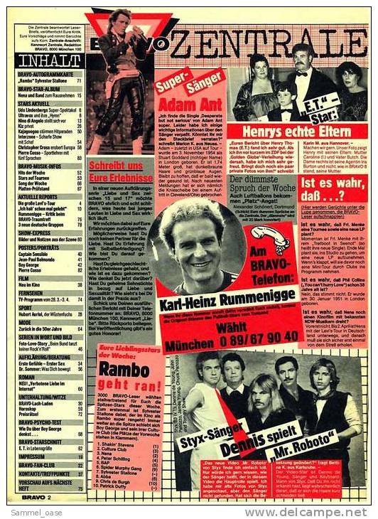 Bravo Zeitschrift Nr. 13 / 1983 Mit : Udo Lindenberg Auf Odyssee-Tournee - Ultrafox Und Ihre "Hymn" - Kinder- & Jugendzeitschriften