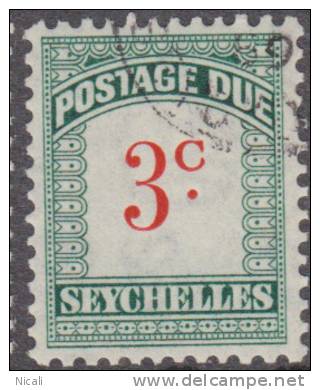 SEYCHELLES 1951 3c Postage Due SG D2 FU XG164 - Seychelles (...-1976)