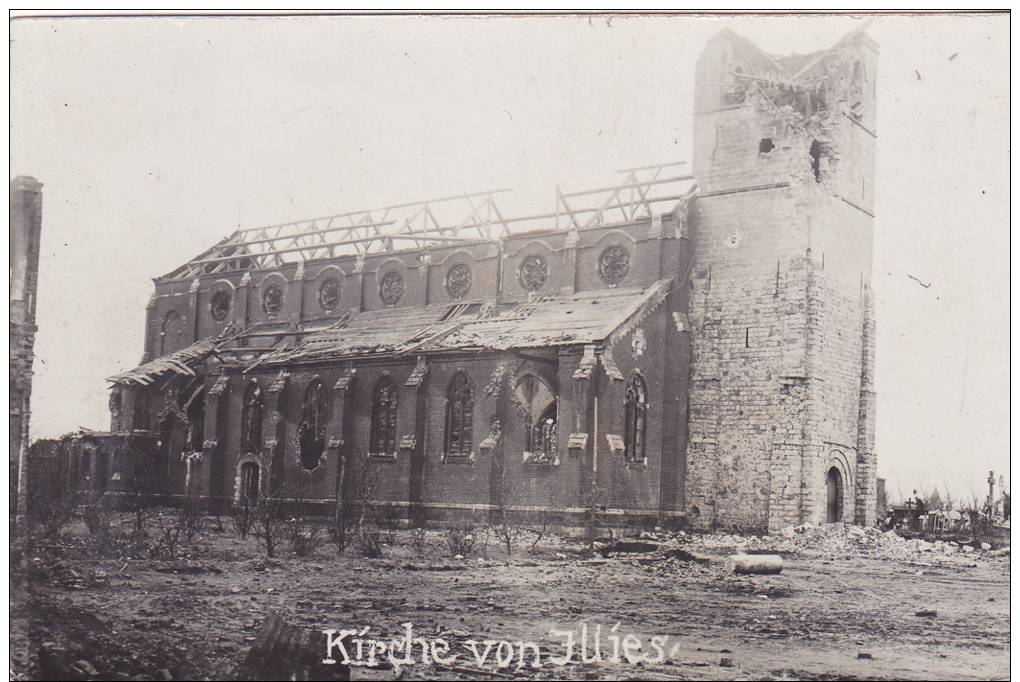 Illies Kirche Carte Photo Allemande Feldpost - Autres & Non Classés