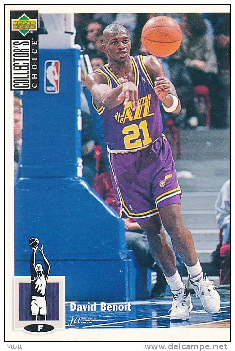 Basket NBA (1994), DAVID BENOIT, JAZZ, Collector´s Choice (n° 121), Upper Deck, Trading Cards... - 1990-1999