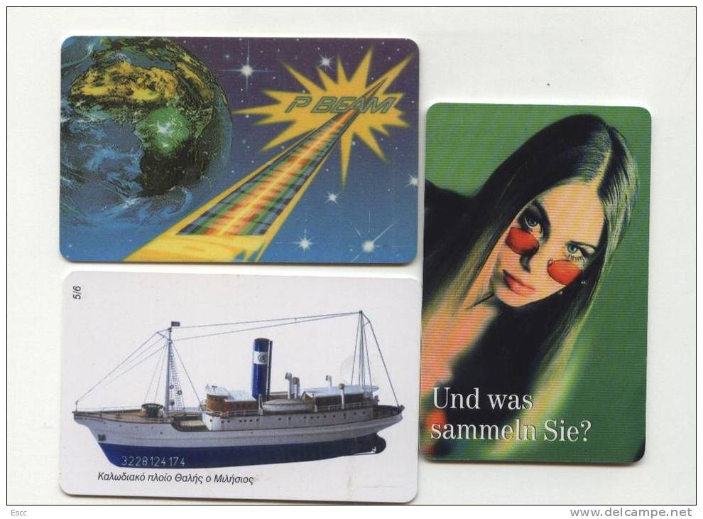 3 Used Phone Cards  From Greece, Germany, Slovakia Lot 101 E - Otros – Europa