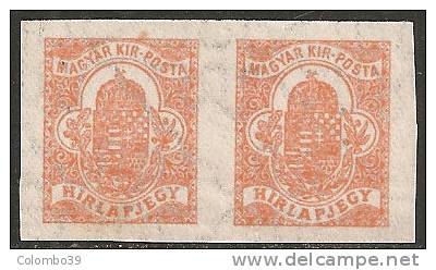 Ungheria 1913  Per Giornali  MNH**  -  Yv. 8B  Coppia - Oficiales