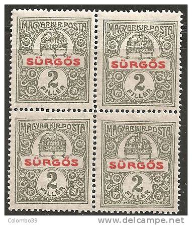 Ungheria 1916  Per Giornali  MNH**  -  Yv. 9  Bloc 4x - Service